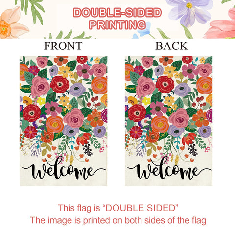 Baccessor welcome flag complements backyard decor for deck and lawn.