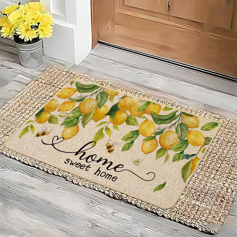Baccessor Lemon Bee design close-up highlighting burlap texture