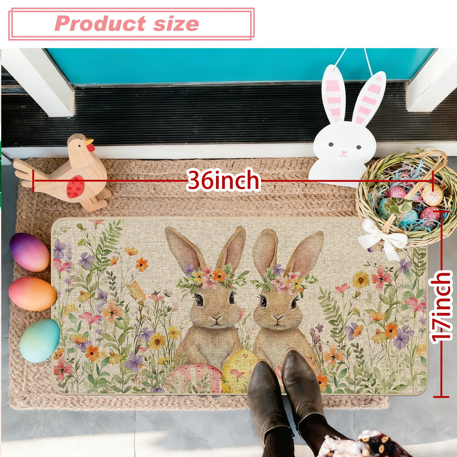 Baccessor low-profile 17x36 inch doormat fits under most doors