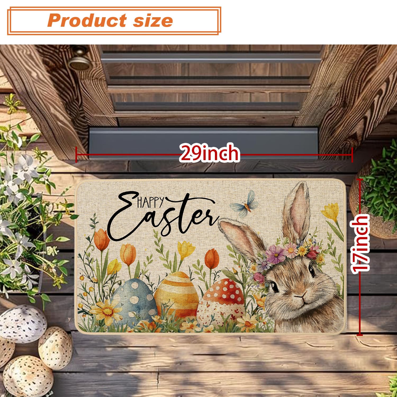 Baccessor doormat features non-slip rubber backing to stay in place indoors or outdoors.