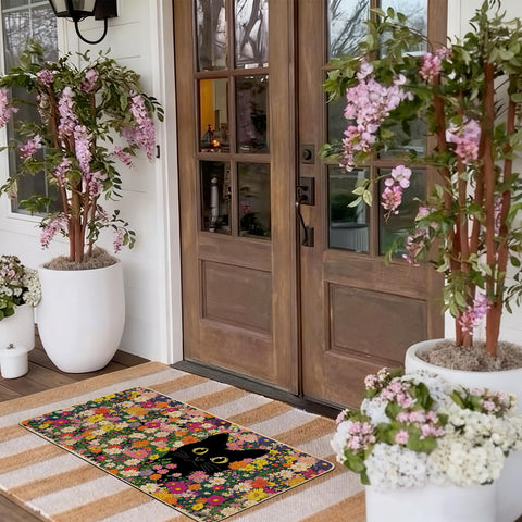 Baccessor non-slip rubber backing doormat stays gripped on outdoor thresholds.