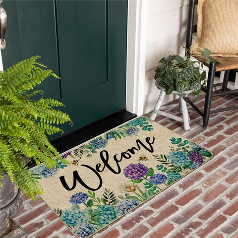 Baccessor hydrangea doormat suited for outdoor and indoor use