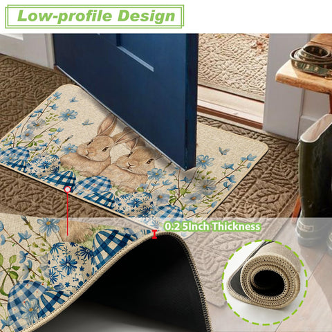 Baccessor Easter doormat resists rain and snow with easy cleaning.