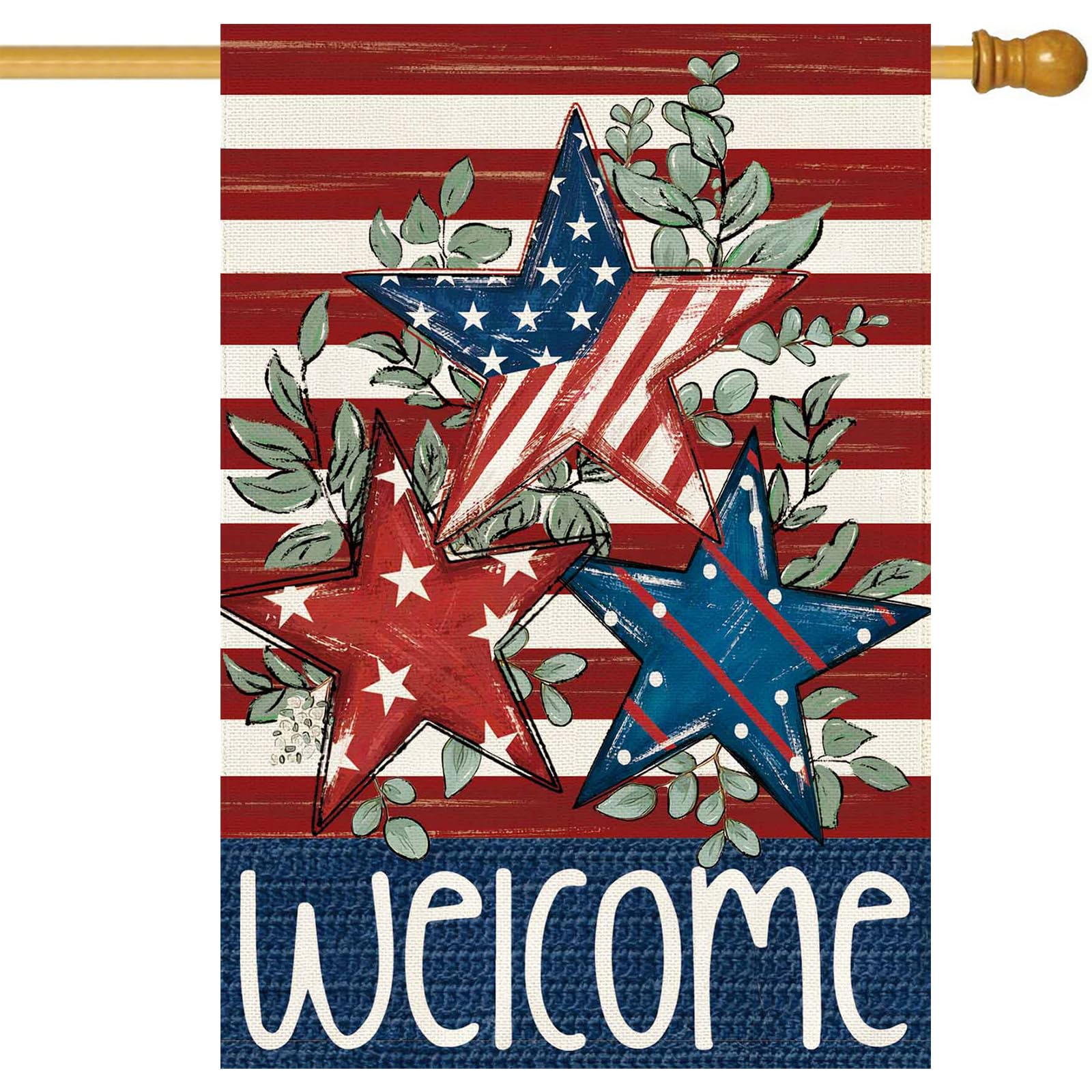 Baccessor patriotic garden flag 28x40 adds curb appeal with bold stars and stripes.