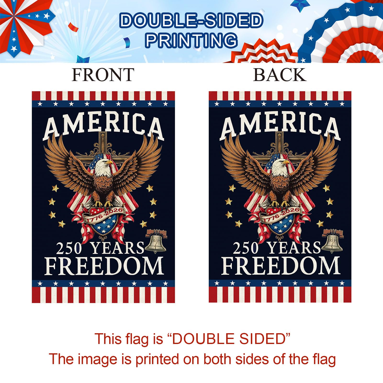 Baccessor patriotic garden flag for Memorial Day and celebrations.