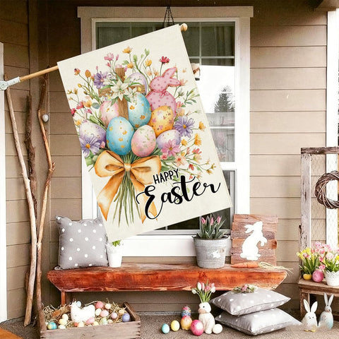 Baccessor porch and garden flag adds festive spring charm.