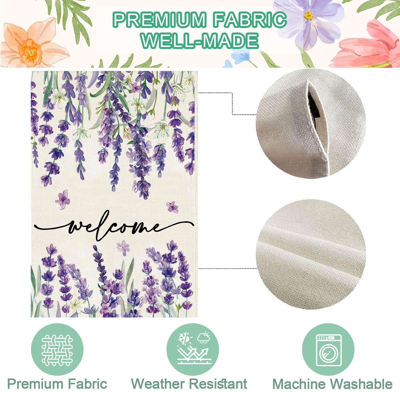 Baccessor seasonal decor flag suitable for Easter and spring displays.