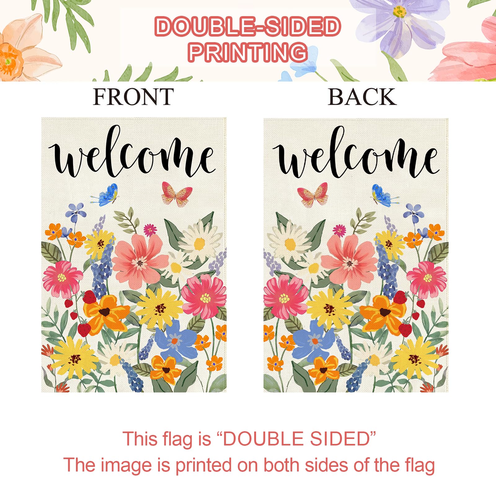 Baccessor seasonal decor flag suitable for weddings and celebrations.