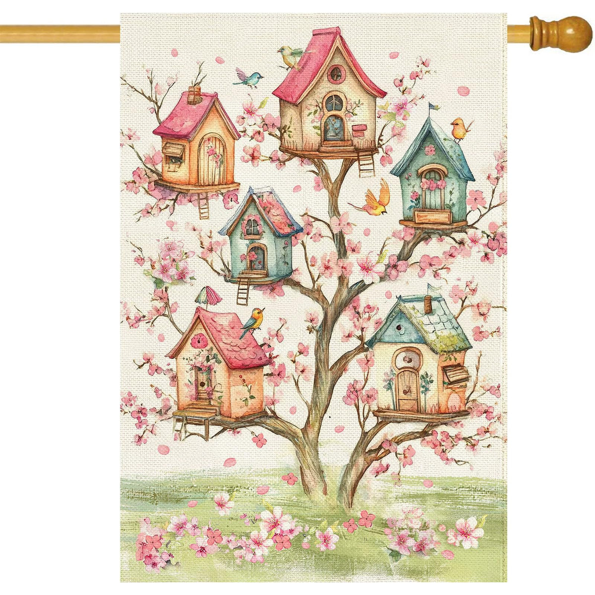 Baccessor Spring Birds flag double-sided 28x40 for vibrant outdoor welcome