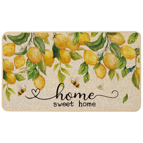 Baccessor Spring Doormat full view with lemon bee motif welcoming guests