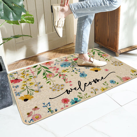 Baccessor Spring Floral Welcome Doormat easy cleaning demonstrates quick and simple maintenance.