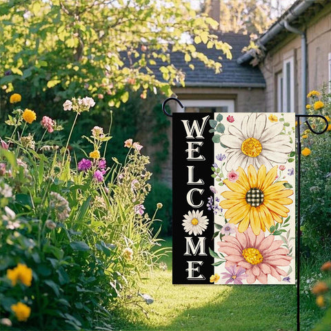 Baccessor burlap texture flag highlights rustic outdoor charm