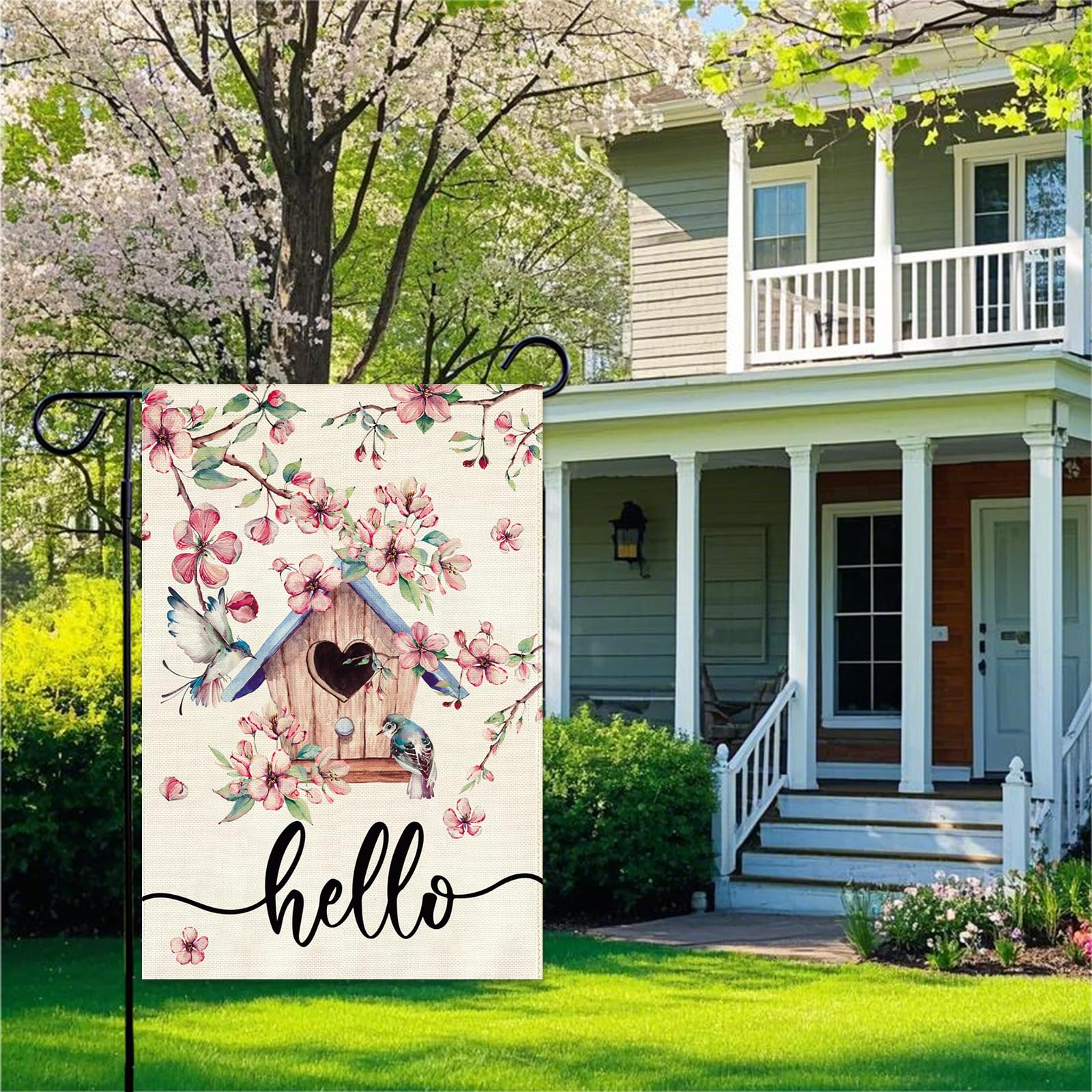 Baccessor cherry blossoms pattern flag adds seasonal charm to your outdoor space