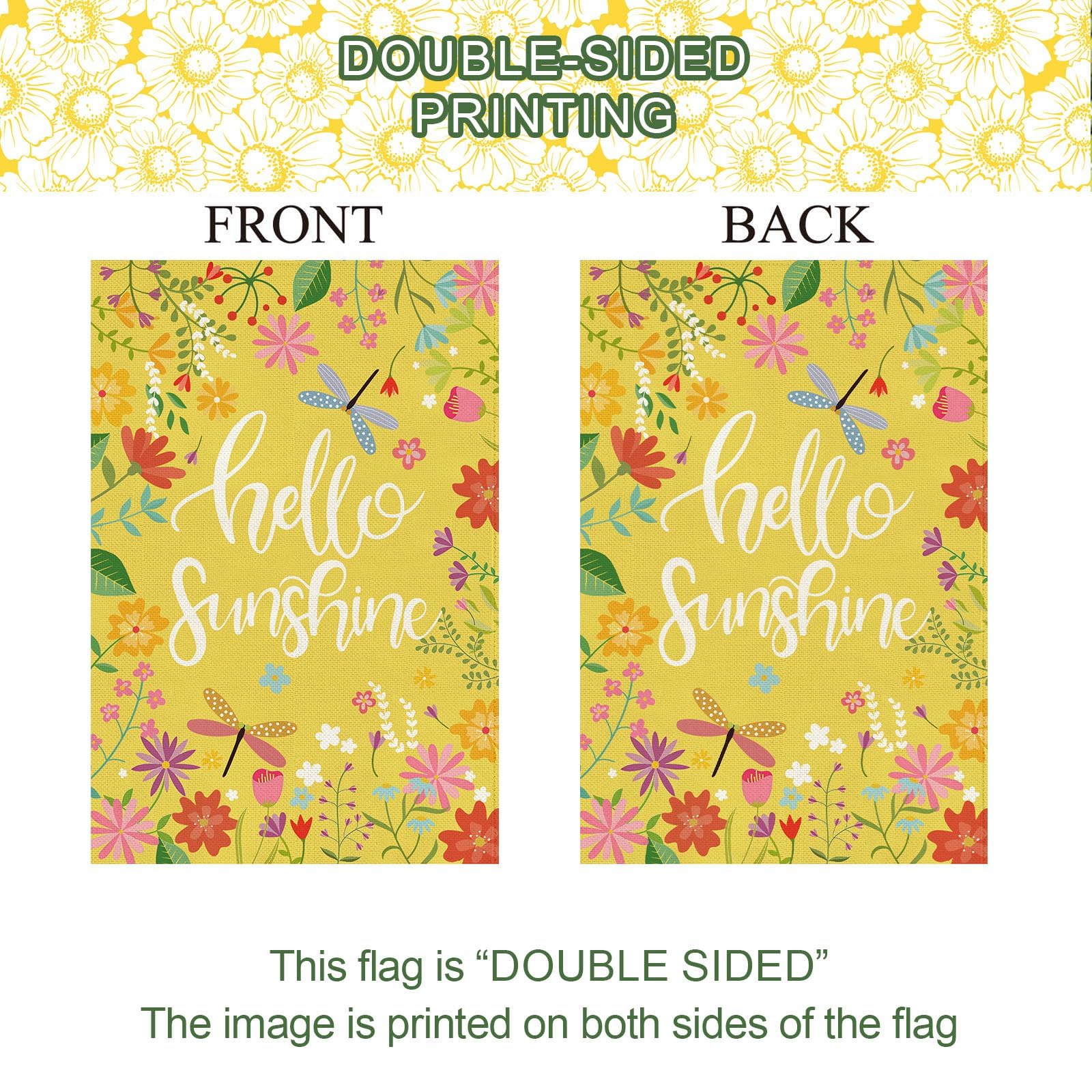 Baccessor yellow welcome yard flag brightening porch and garden entry