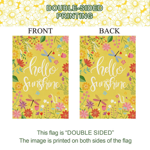 Baccessor yellow welcome yard flag brightening porch and garden entry