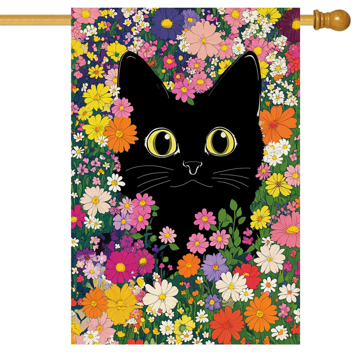 Baccessor Spring Summer Cat House Flag front view enhances outdoor welcome