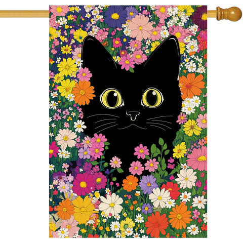 Baccessor Spring Summer Cat House Flag front view enhances outdoor welcome