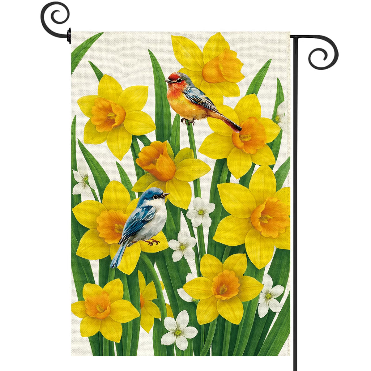 Baccessor spring summer daffodils flag front view welcomes guests and boosts curb appeal