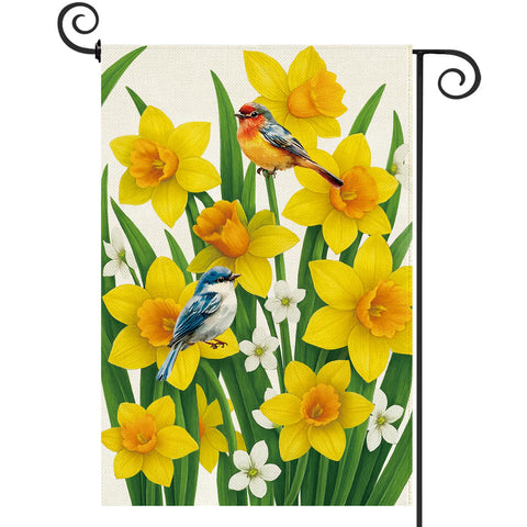 Baccessor spring summer daffodils flag front view welcomes guests and boosts curb appeal