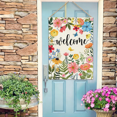 Baccessor spring summer daisy flag enhances outdoor welcome in warm months.