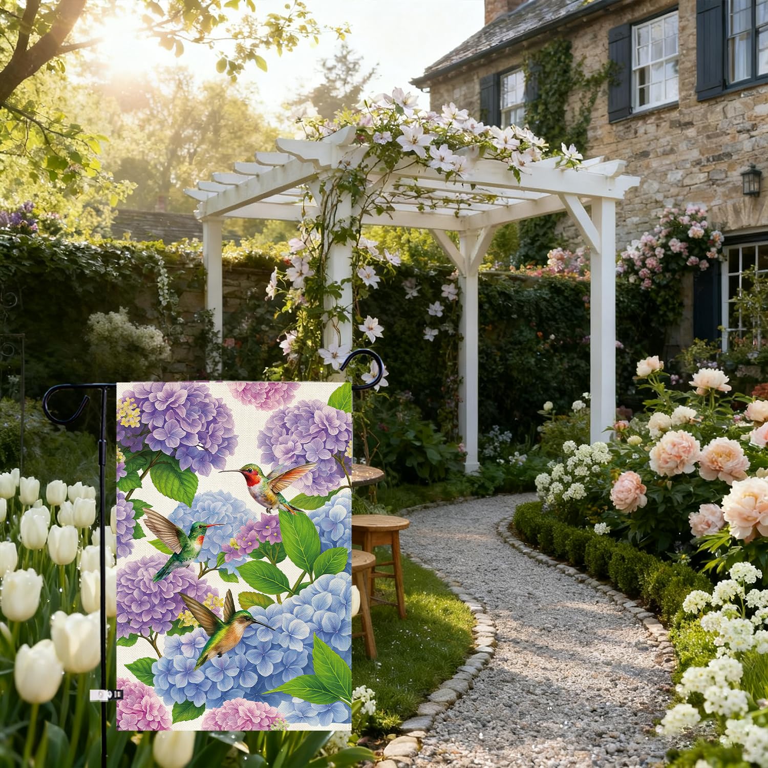 Baccessor spring summer floral flag brightens porches and walkways