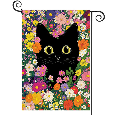 Baccessor spring summer funny cat garden flag double-sided for vibrant yard welcome.