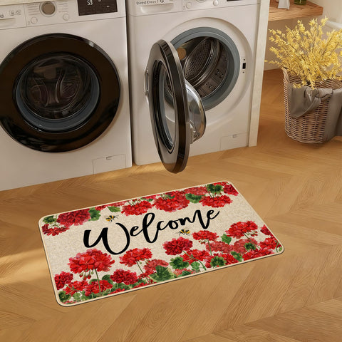 Baccessor all-season geranium doormat adding color and function year-round