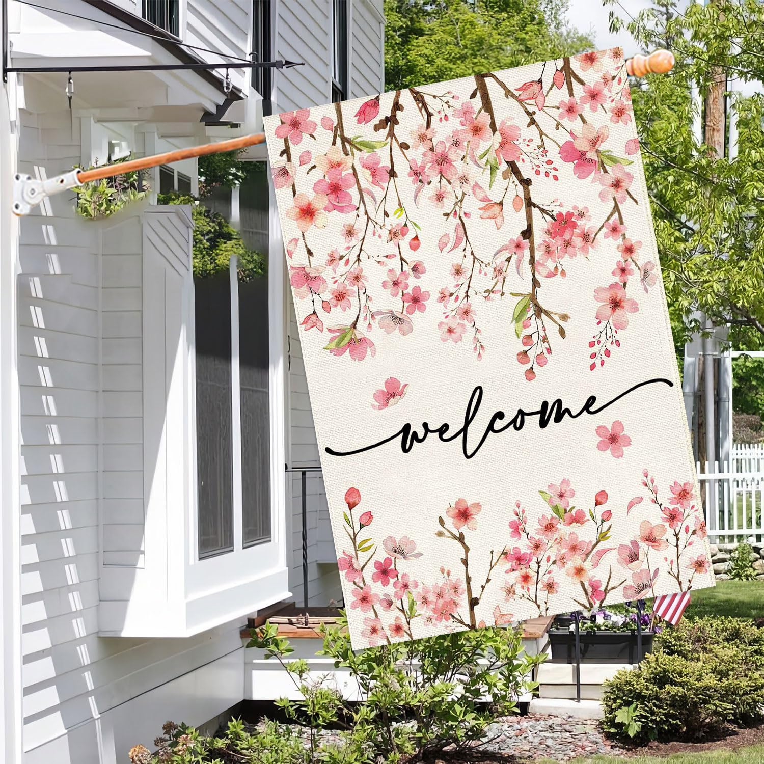Baccessor double-sided flag shows vibrant print from both angles.