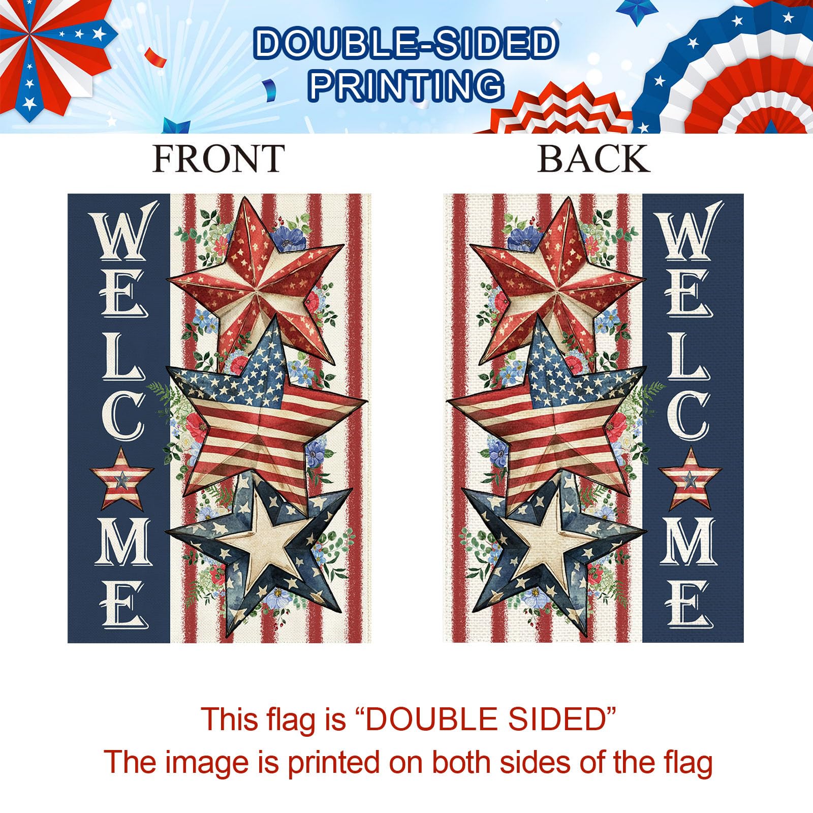 Baccessor summer farmhouse outdoor décor flag, enhances curb appeal all season.