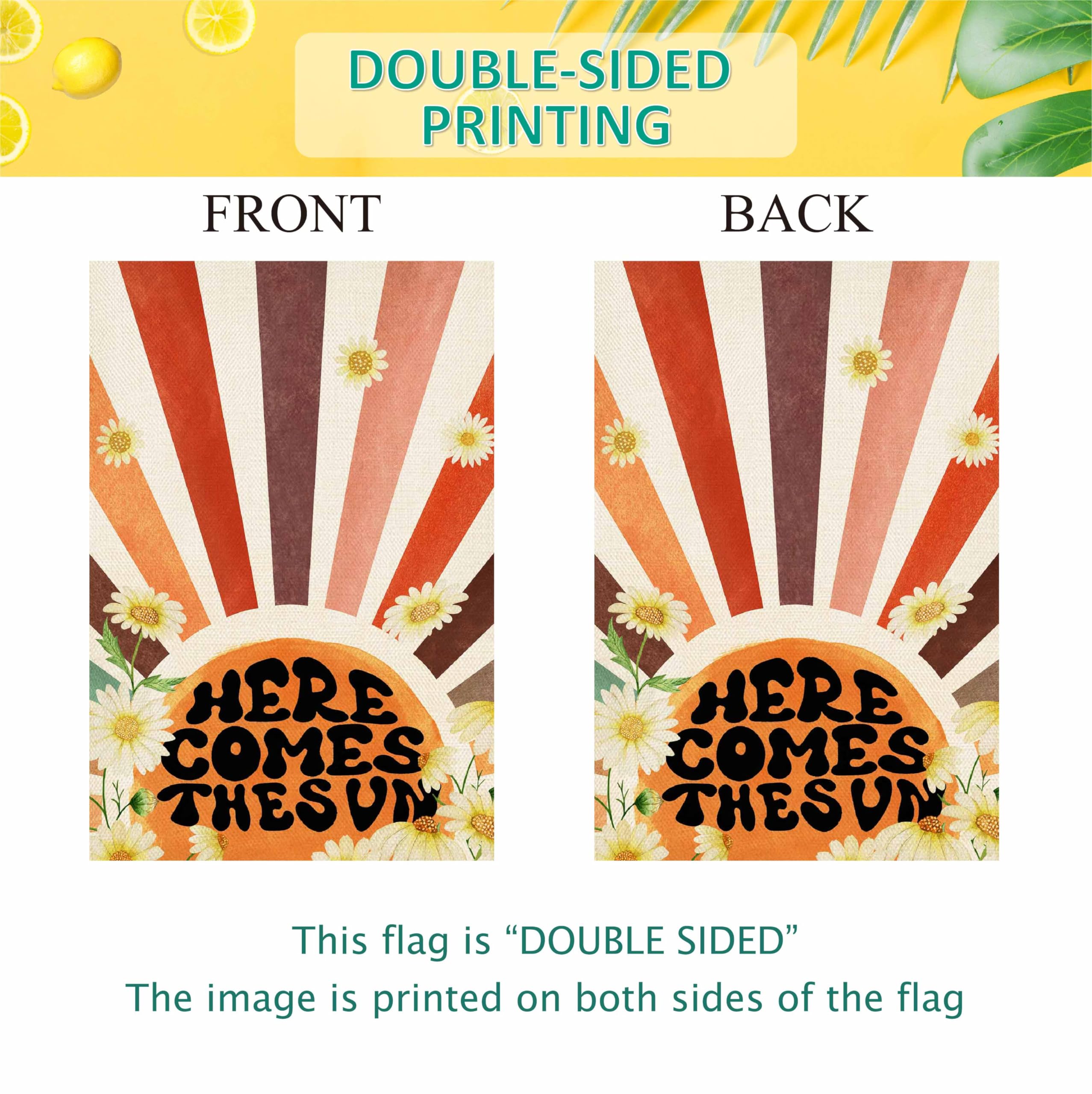 Baccessor summer farmhouse yard flag complements rustic decor.