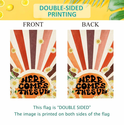 Baccessor summer farmhouse yard flag complements rustic decor.