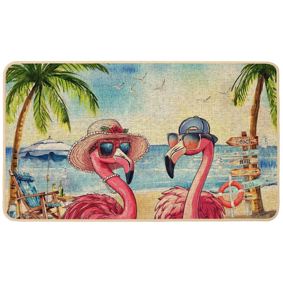 Baccessor Summer Flamingo Doormat features tropical design for a welcoming entry