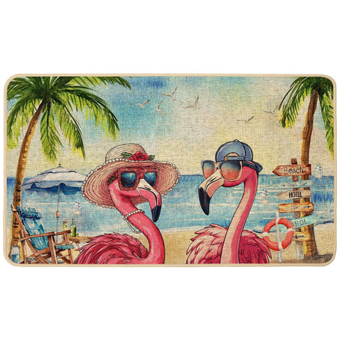 Baccessor Summer Flamingo Doormat features tropical design for a welcoming entry