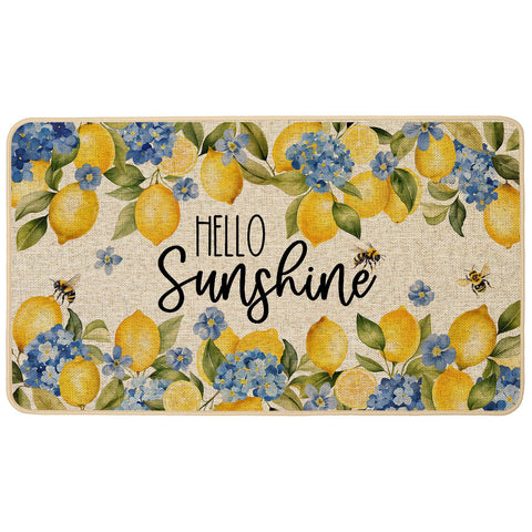 Baccessor Summer Lemon Doormat front door with non-slip backing.