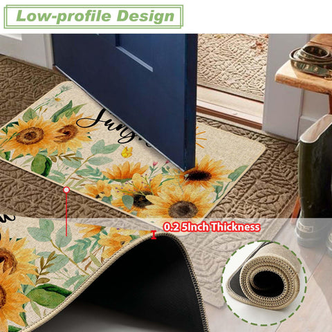 Baccessor outdoor welcome mat enhances entryway with floral flair and practicality.