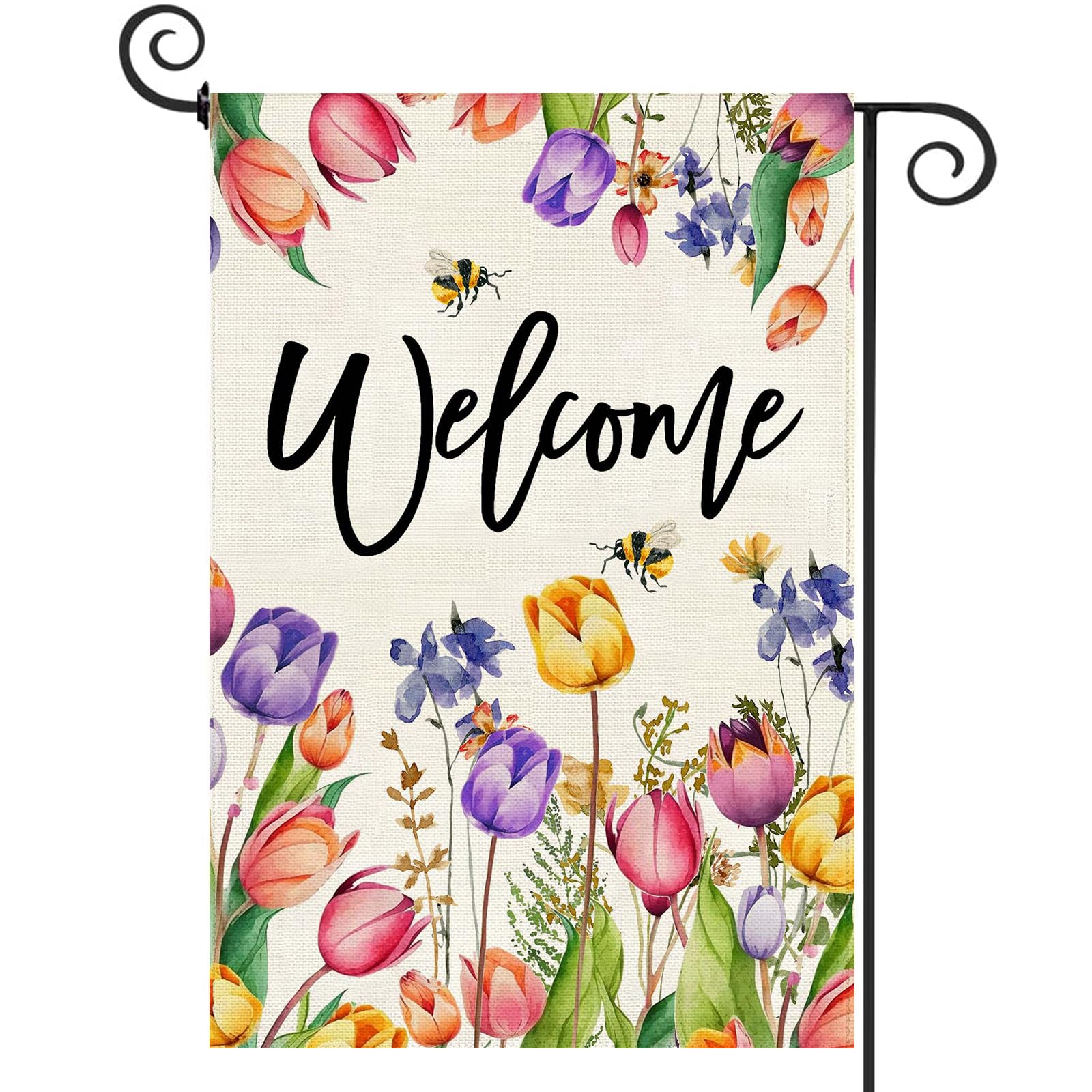 Baccessor tulip-welcome-flag adds welcoming charm to your garden from any angle.