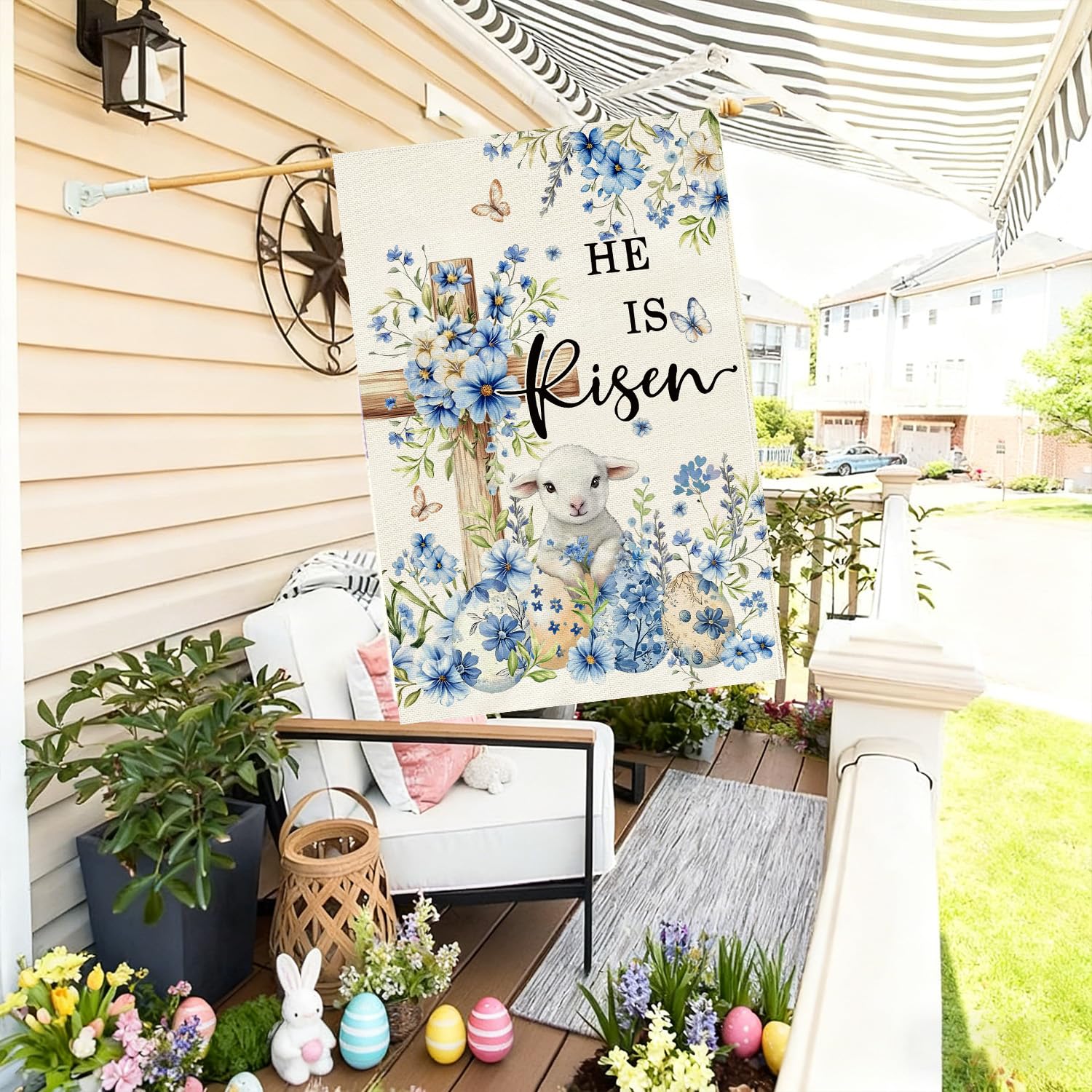 Baccessor Two-layer burlap flag material for long-lasting outdoor use