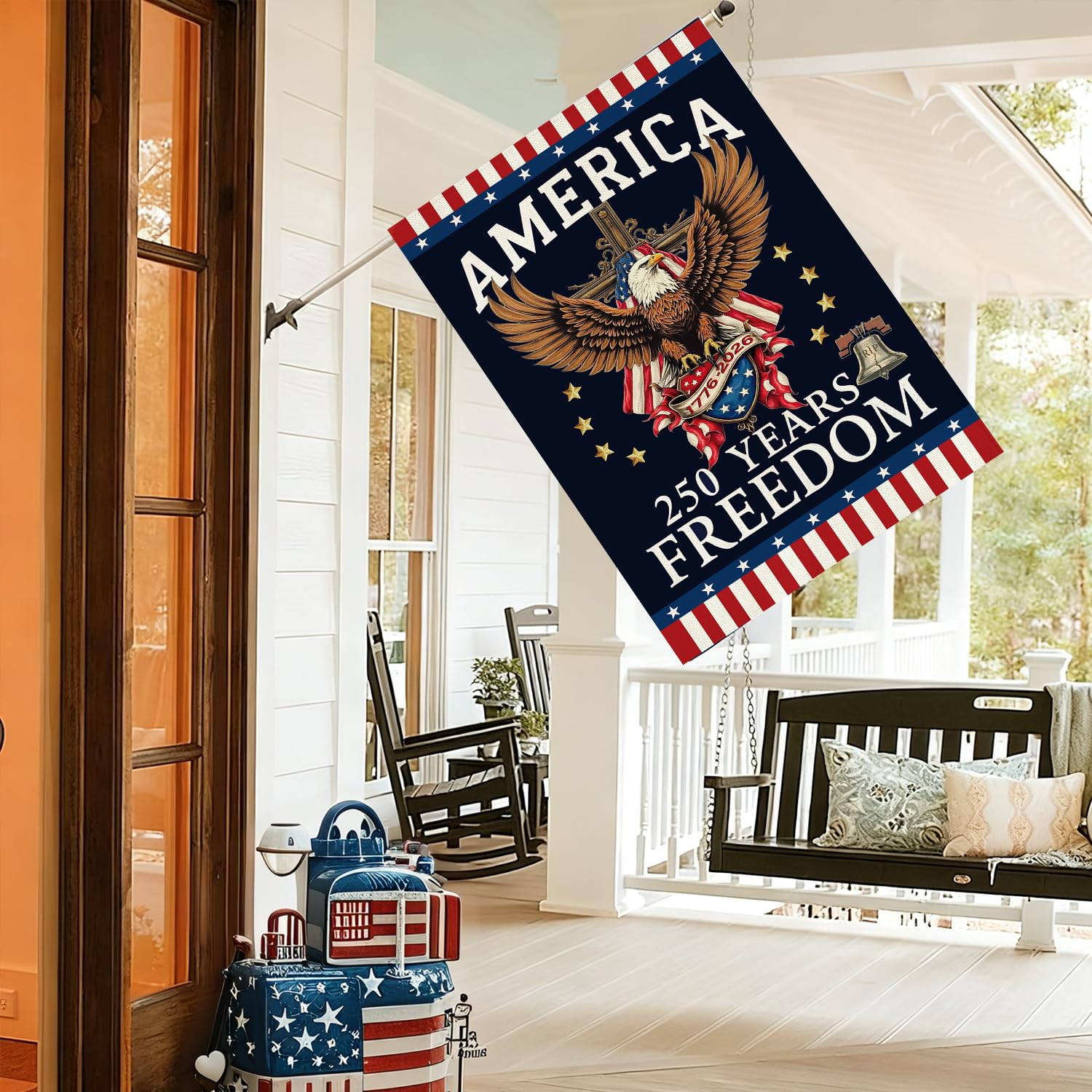 Baccessor USA 1776-2026 banner bright colors and clear messaging