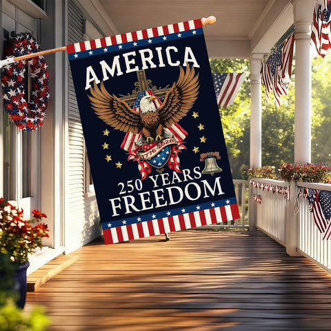 Baccessor USA patriotic flag 28x40 outdoor banner with vibrant colors
