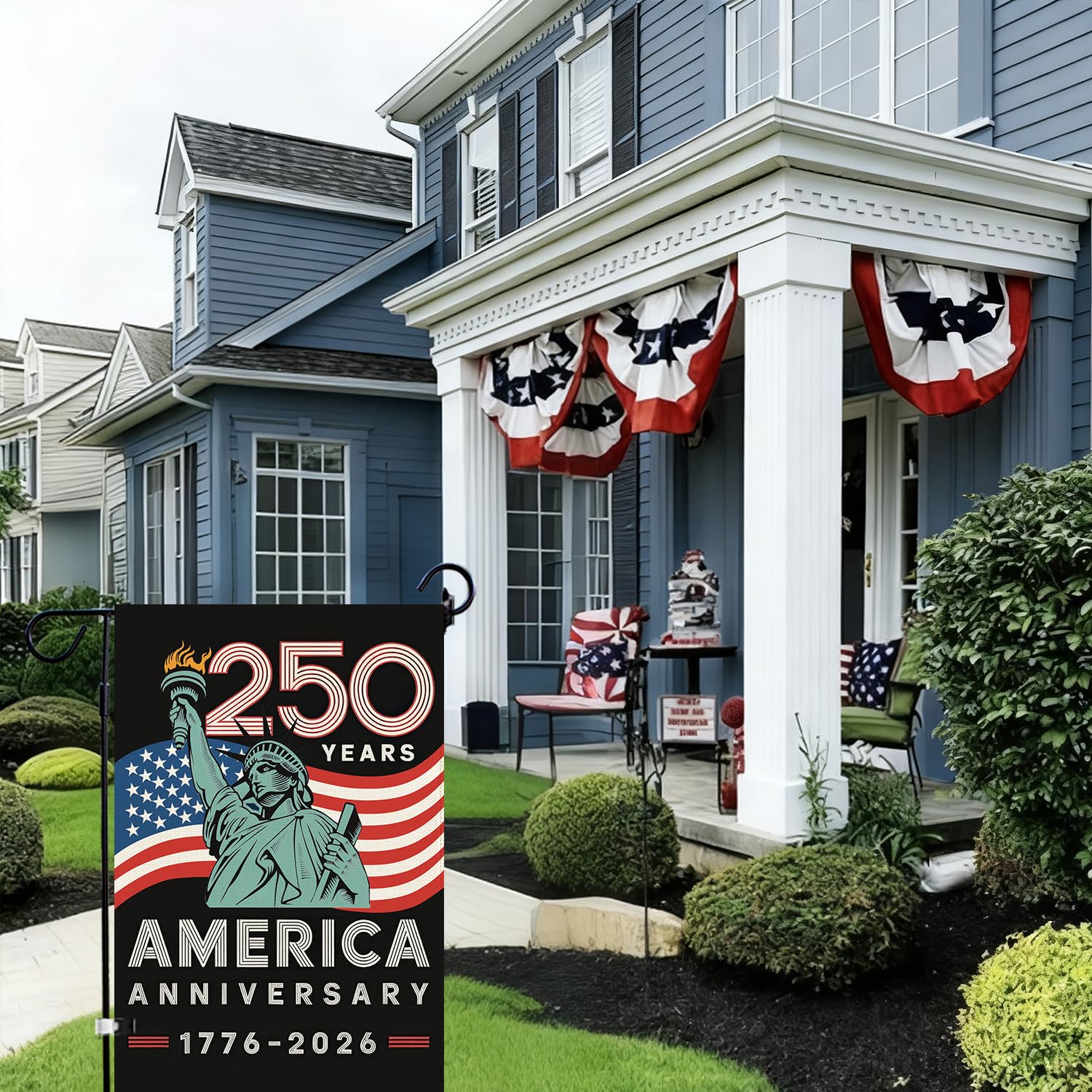 Baccessor vibrant color-dyed flag stays bright through spring and summer.