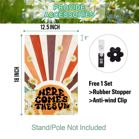 Baccessor Vintage daisy design flag adds nostalgic outdoor charm.