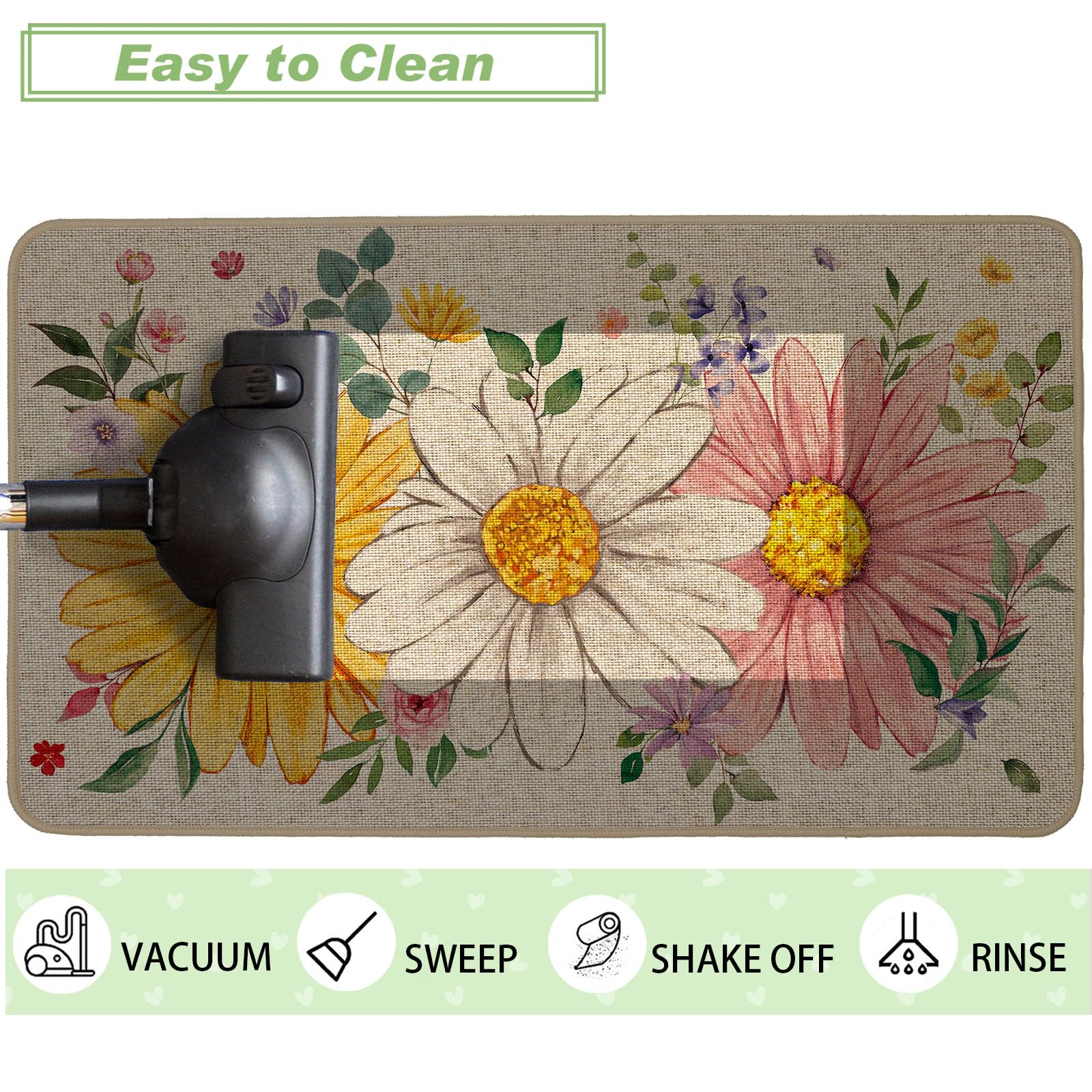 Baccessor weather resistant floral mat withstands rain and snow.