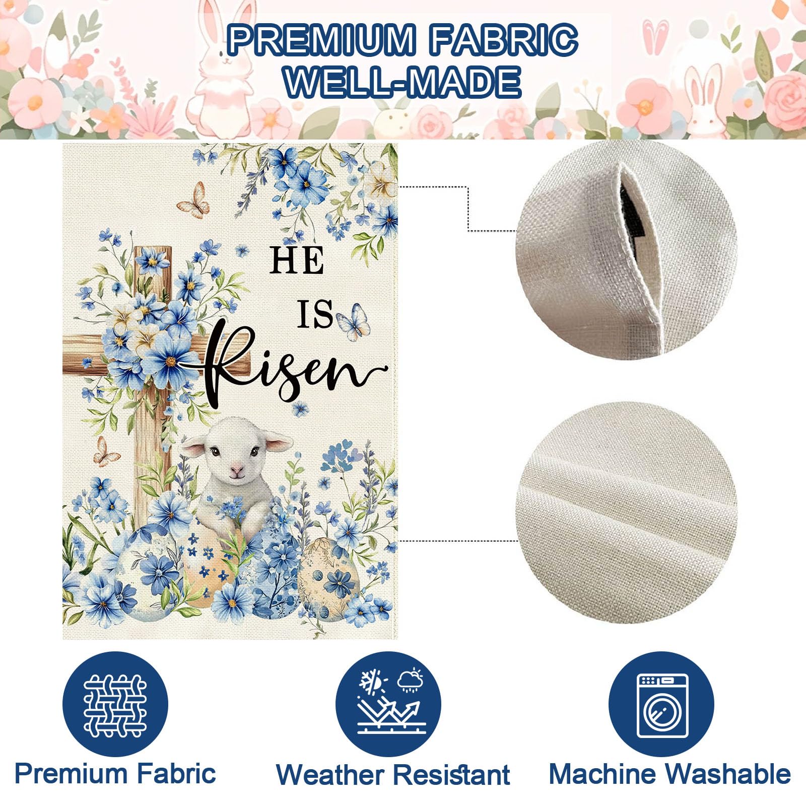 Baccessor Weatherproof Easter flag with reinforced stitching for wind
