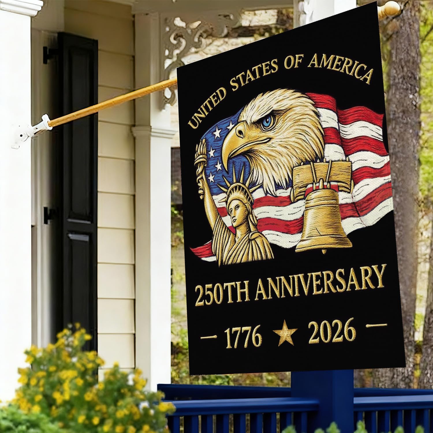 Baccessor weatherproof flag withstands rain and sun while keeping colors bright.