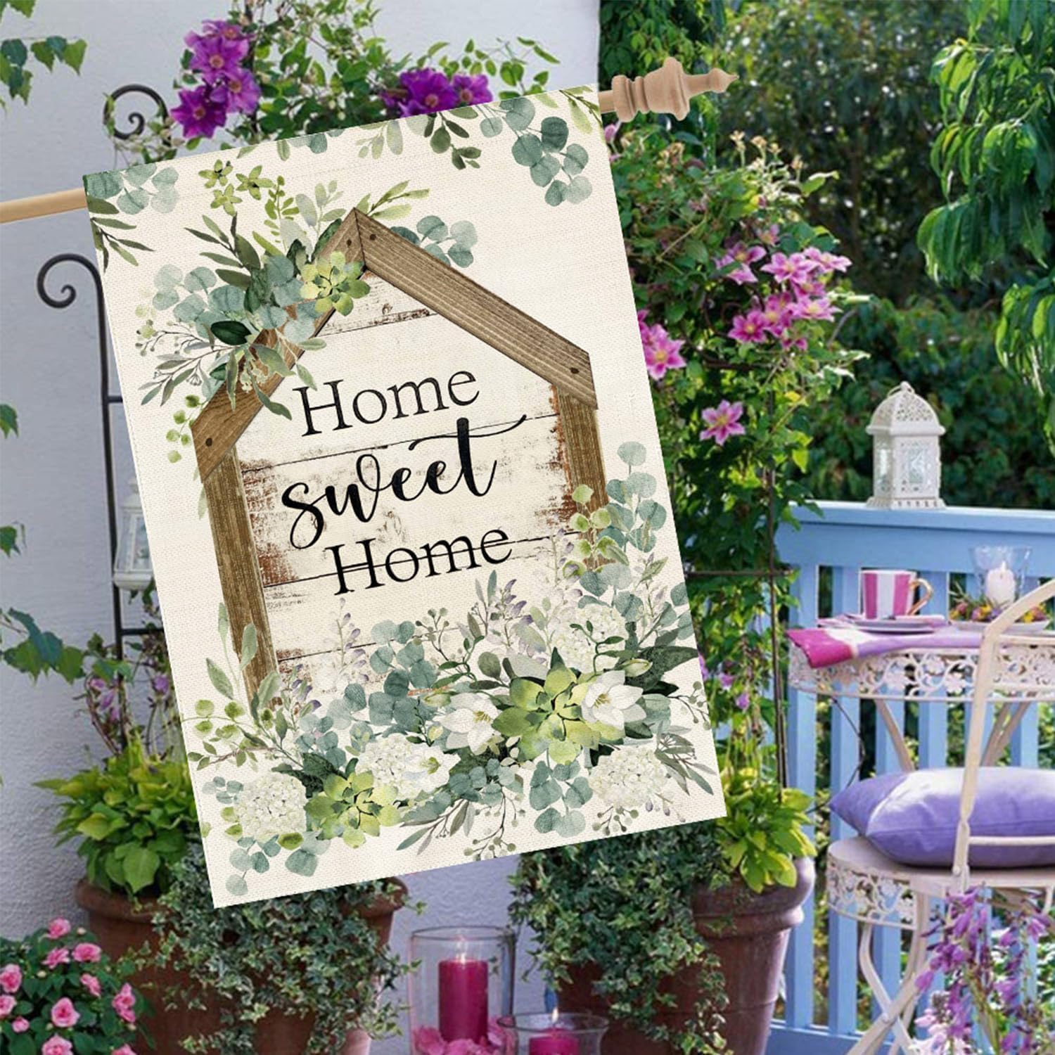 Baccessor weatherproof garden flag withstands wind, rain, and snow while staying vibrant.