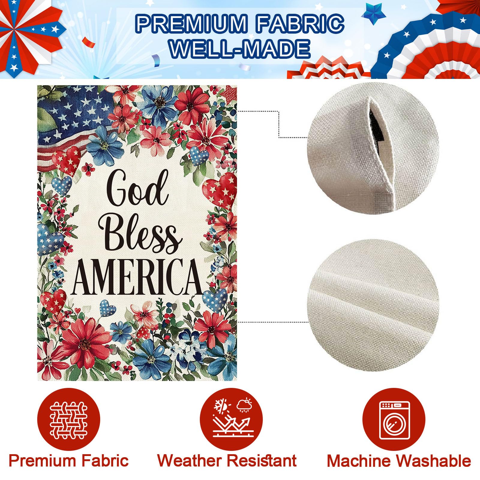 Baccessor weatherproof patriotic flag designed for outdoor wind and rain