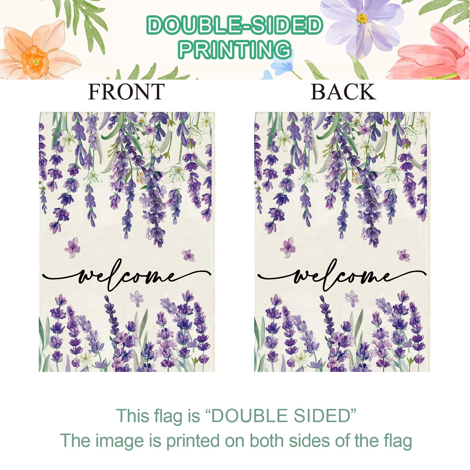Baccessor weatherproof burlap flag stays vibrant through wind and rain.