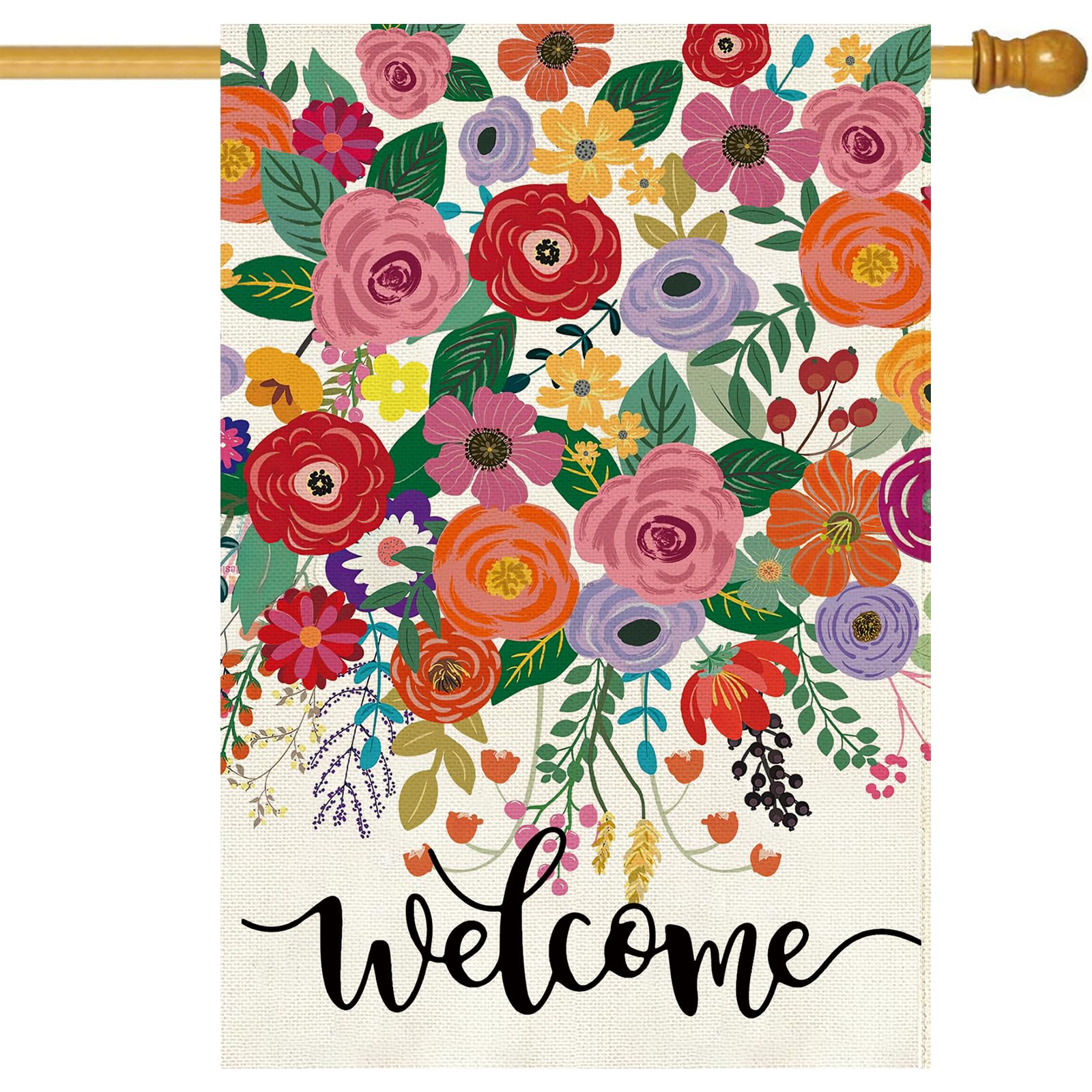 Baccessor welcome flag burlap double-sided for entry visibility and hospitality