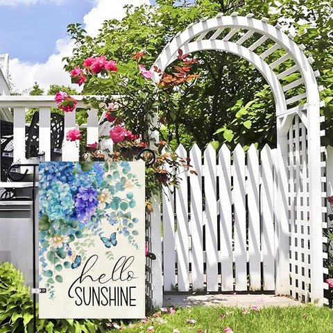 Baccessor welcome sign floral design adds spring charm to yards.