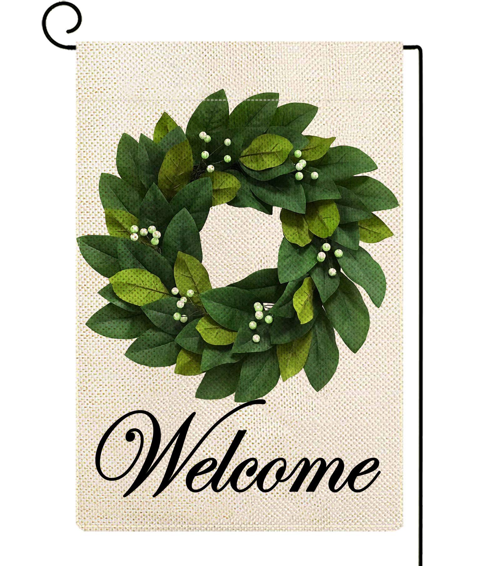 Baccessor Magnolia Leaves welcome flag featuring magnolia leaves for vibrant outdoor appeal.